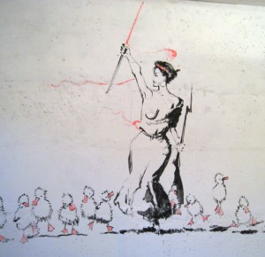 Иван Разумов. Revolution/Bis. Перформанс, фреска на стене, туш, цветная туш. 15 июля 2011 года