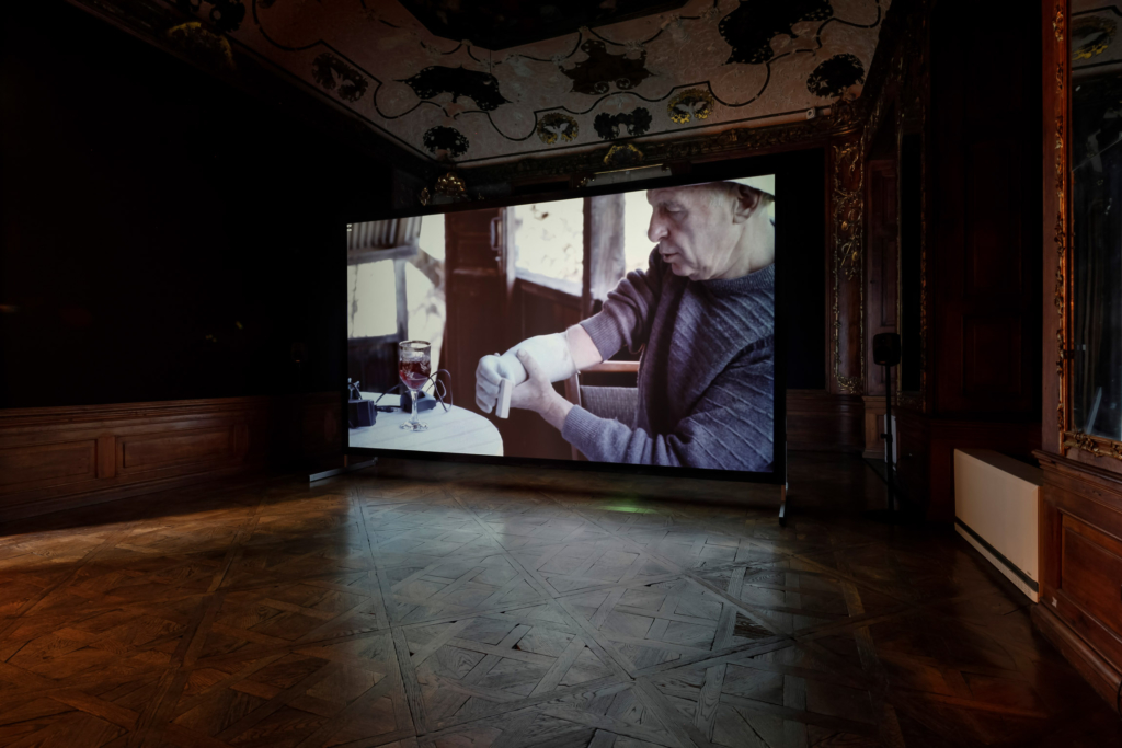 Giorgi Gago Gagoshidze, The Invisible Hand of My Father, 2018, film, installation view, Palais Attems, Graz, photo: Liz Eve